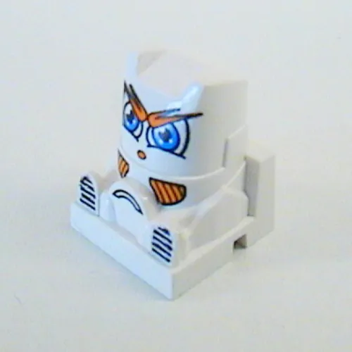 Racer Driver Head, Brick Special 2 x 2 Square, Blue Eyes, Orange Mouth (Chill)