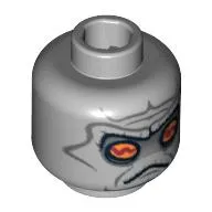 Minifig Head Nute Gunray, Neimoidian Gray Facial Lines Print [Blocked Open Stud]