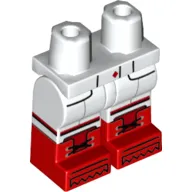 Hips with White Legs and Red Boots Pattern with Red Diamond Button, Pockets and Detailed Boots Print