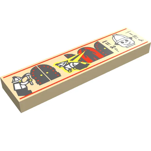 Tile 1 x 4 with Hieroglyphs and Minifig Print