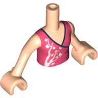 Minidoll Torso Girl, Coral Top, White Tree, Dark Purple Trim