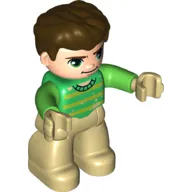 Duplo Figure with Thick Hair Combed Forward, with Lime/Green Shirt (Sandman)