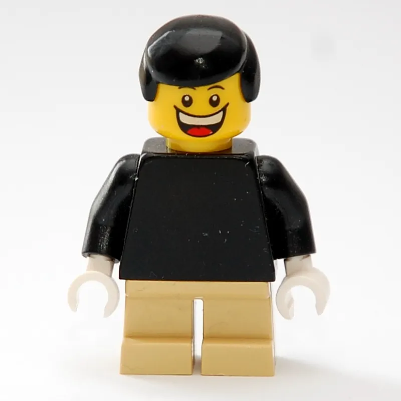 Boy, Plain Black Torso, Short Tan Legs