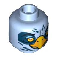 Minifig Head Ewald, Dual Sided, Eagle with Beak, Yellow Eyes, White Pupils / Orange and White Pupils Print [Hollow Stud]