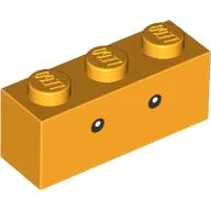Brick 1 x 3 with Small Black Eyes Print