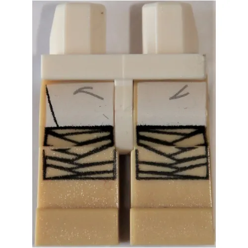 Hips and Tan Legs with White Leggings, Puttees Thin Wrap Print