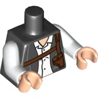 Torso Jacket with White Button Up Shirt and Dark Brown Shoulder Holster Print (Chief O'Hara), White Arms, Light Nougat Hands