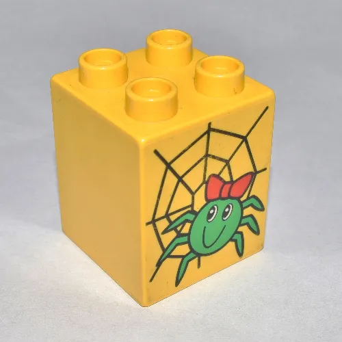 Duplo Brick 2 x 2 x 2 with Spider and Web Print