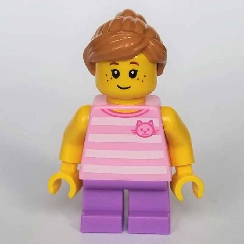Kid, Bright Pink Torso, Medium Lavender Legs, Medium Nougat Hair
