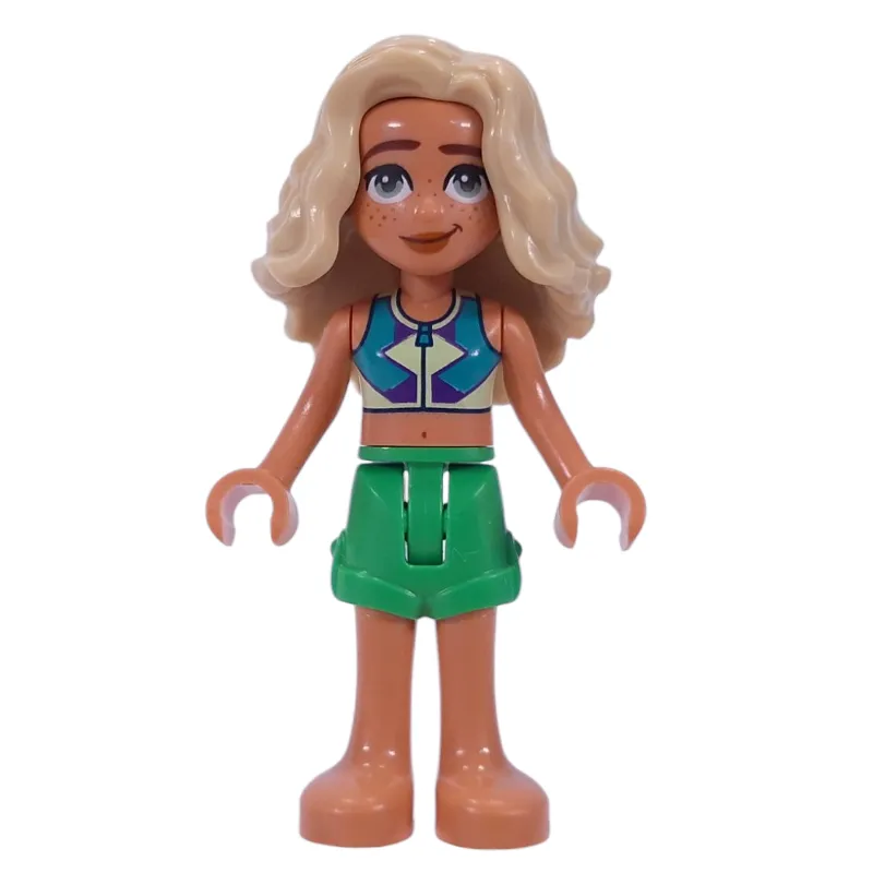 Sage - Dark Azure Top, Bright Green Shorts