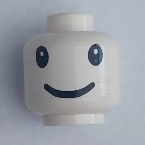 Minifig Head Nesquik Bunny, Wide Apart Eyes and Smile Print [Blocked Open Stud]