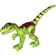 Animal, Dinosaur, Coelophysis / Gallimimus with Dark Red Markings and White Eyes
