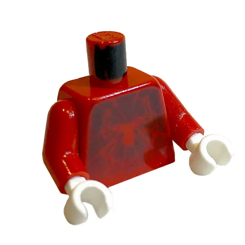 Torso Spider Wed and Spider on Fading Black Background Print (Spider-Man), Red Arms, White Hands