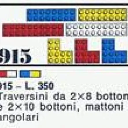 6 bricks with 16 and 20 studs and 3 Angle Bricks White/Red