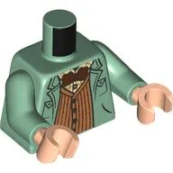 Torso, Kacket, Medium Nougat Vest, Dark Red Bow Tie, Tan Shirt Print, Sand Green Arms, Light Nougat Hands