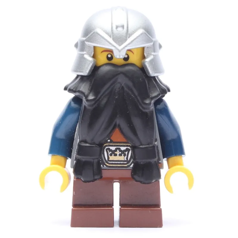 Dwarf, Black Beard, Metallic Silver Helmet