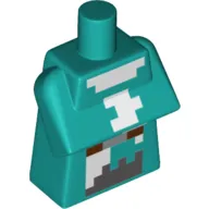 Torso Special, Long with Folded Arms with Pixelated White, Brown, and Gray Squares Print