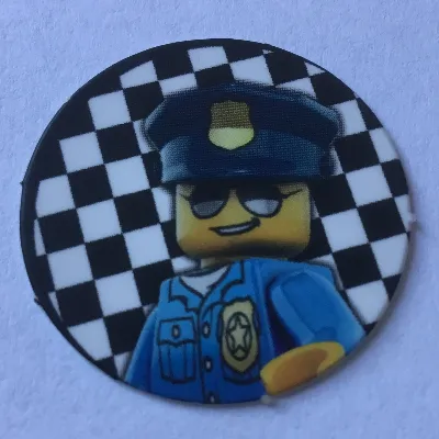 Game Card Token with Police Officer Print