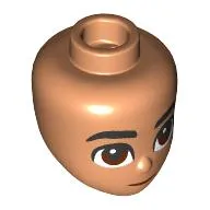 Minidoll Head Black Thick Eyebrows, Reddish Brown Eyes, Dark Red Lips print