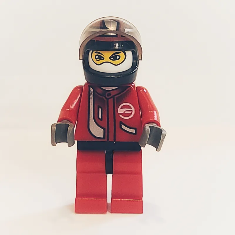 Race Driver, Red Torso, Red Legs, Black Helmet, Zonic
