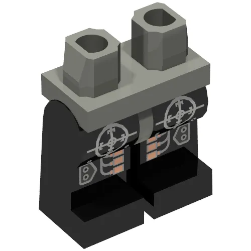 Hips and Black Legs with Insectoids Silver and Copper Circuitry Print