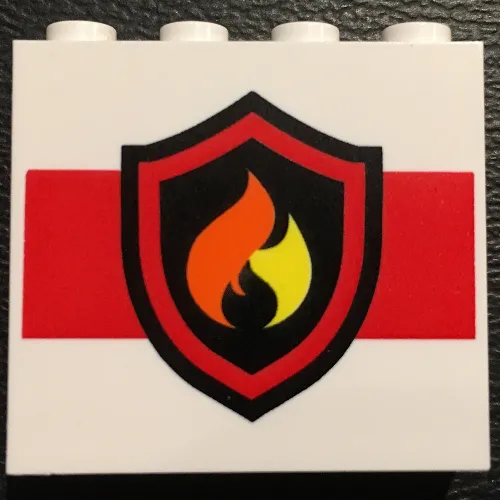 Panel 1 x 4 x 3 with Black and Yellow Fire Logo Print