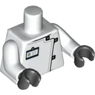 Torso Lab Coat, Name Tag Print (Hugo Strange), White Arms, Black Hands