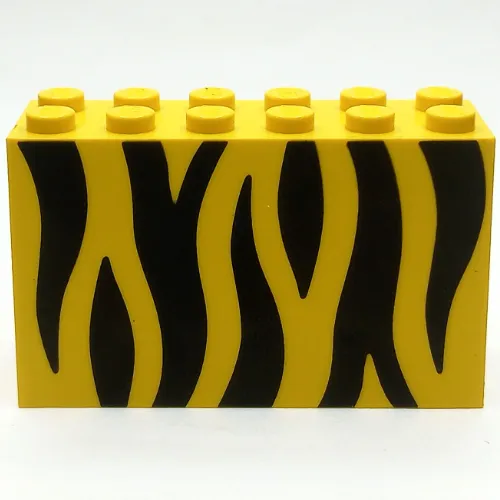 Brick 2 x 6 x 3 with Black Animal Stripe Print