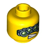 Minifig Head Spy Clops, Four Mechanical Eyes, Teeth Print [Blocked Open Stud]