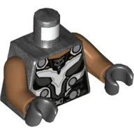 Torso, Armor, Silver Falcon Shape Decorations Print, Medium Nougat Arms, Black Hands