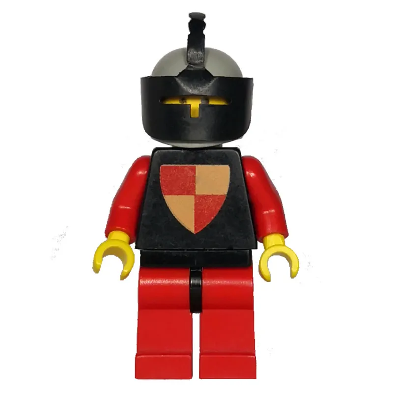 Knight (Quartered Shield) - Red Legs, Black Visor