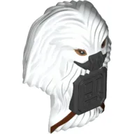 Minifig Head Special, Gigoran with Dark Bluish Gray Mask and Front Panel and Dark Brown Belts Print (Moroff)