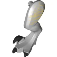 Animal Body Part, Dinosaur, Raptor Leg, Left, with Pin, Black Claws, Tan Stripes