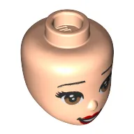 Minidoll Head, Red Lips, Light Brown Eyes Print
