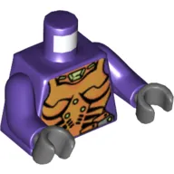 Torso Gold Body Armor with Amulet Print, Dark Purple Arms, Dark Bluish Gray Hands