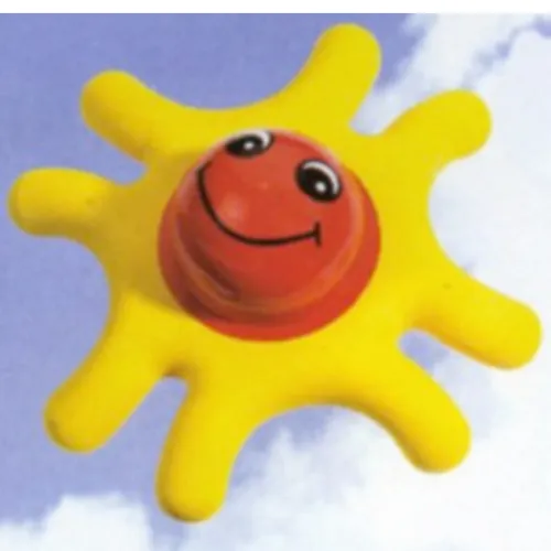 Primo Teether, 8 Arms, with Red Center and Smiling Face Print