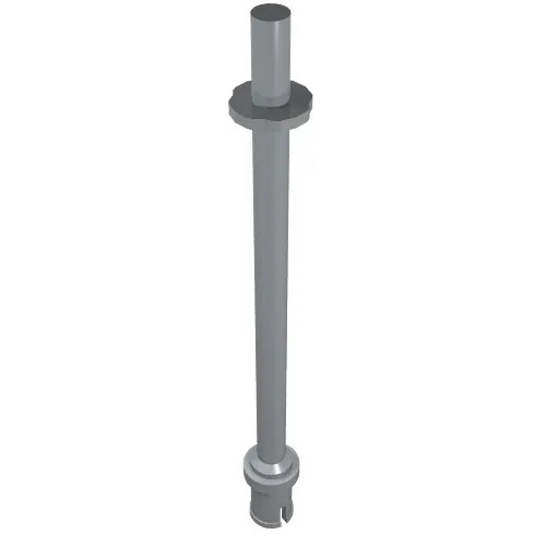 Bar 8L - Two Stop Rings / One Pin, Technic Figure Ski Pole [Flat End]