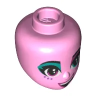 Minidoll Head, Dark Turquoise Eye shadow, Purple Eyes, Purple Freckles