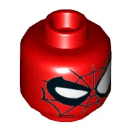 Minifig Head Spider-Man, White Eyes with Right Eye Winking, Black Web Print