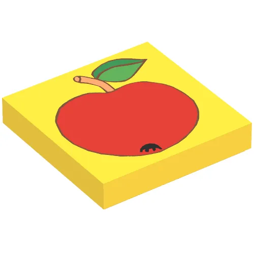 Tile 2 x 2 with Red Apple Print