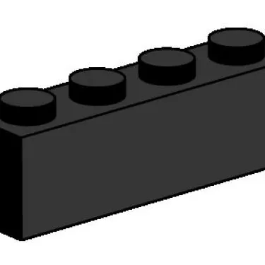 1 x 4 Black Bricks