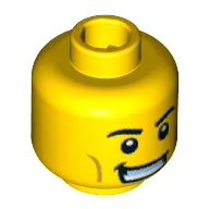 Minifig Head Team GB, Eyebrows, Cheek Lines, Mouthguard and White Pupils Print [Blocked Open Stud]