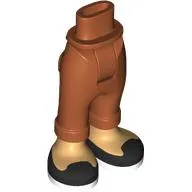 Minidoll Hips and Folded Trousers with Warm Tan Legs, Black Shoes, White Soles Print