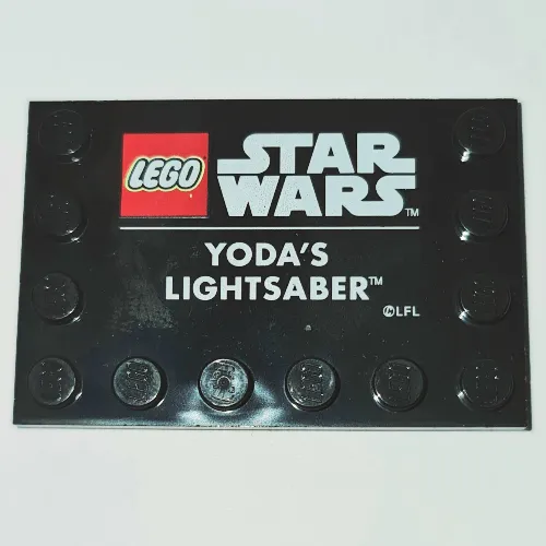 Plate Special 4 x 6 with Studs on 3 Edges with 'LEGO STAR WARS YODA'S LIGHTSABER' Print