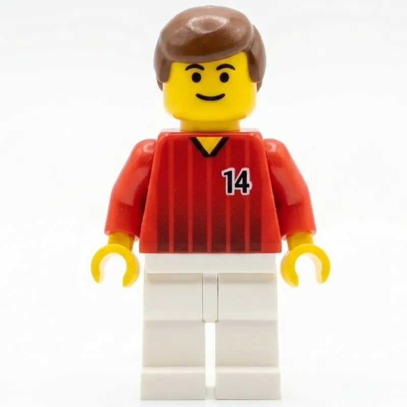 Soccer Player Red Torso, White Legs, #14