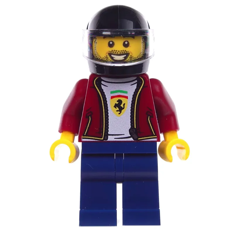 Race Driver, Dark Red Torso, Dark Blue Legs, Black Helmet