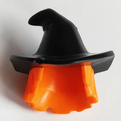 Hair and Hat, Floppy Witch Hat with Orange Hair Print
