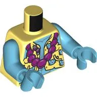 Torso, Jacket, Medium Azure Chest, Cats, Magenta Beaded Necklace Print, Medium Azure Arms and Hands