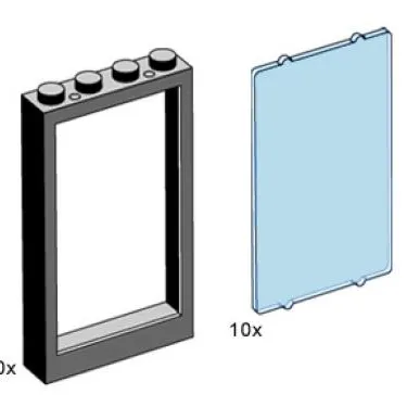1 x 4 x 5 Black Window Frame with Blue Pane
