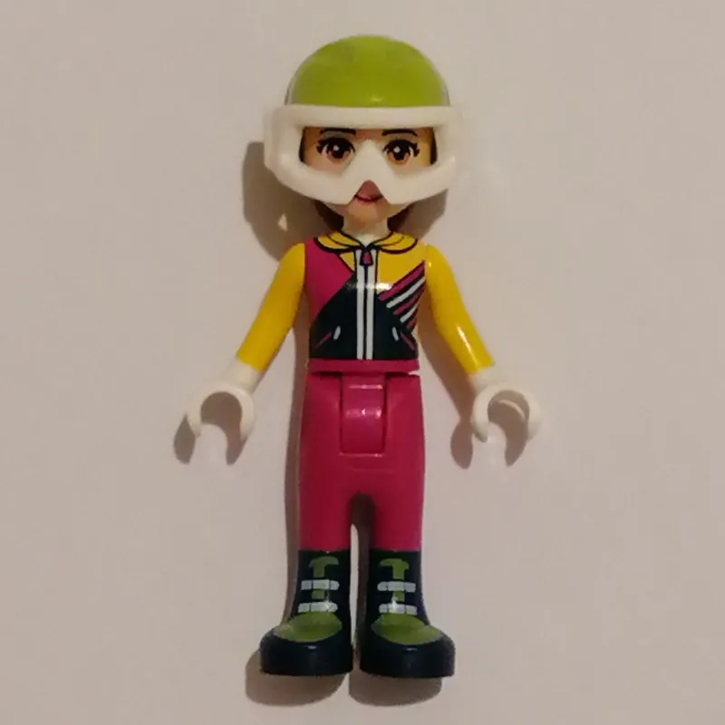 Olivia - Bright Light Orange Ski Vest, Magenta Trousers